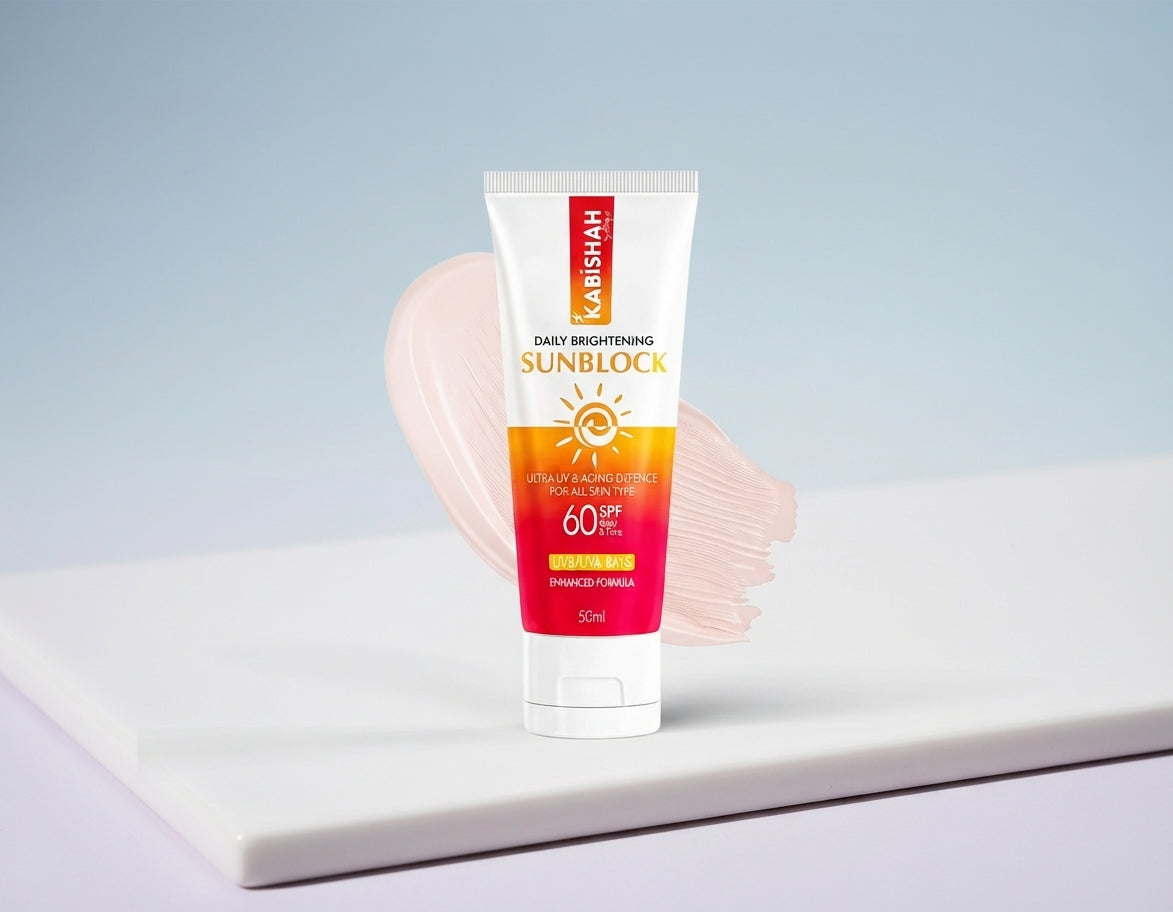 Kabishah Daily Brightening Sunblock SPF 60 – UV Protection Sunscreen for Face & Body 50ml