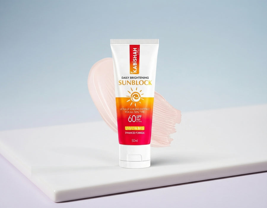 Kabishah Daily Brightening Sunblock SPF 60 – UV Protection Sunscreen for Face & Body 50ml