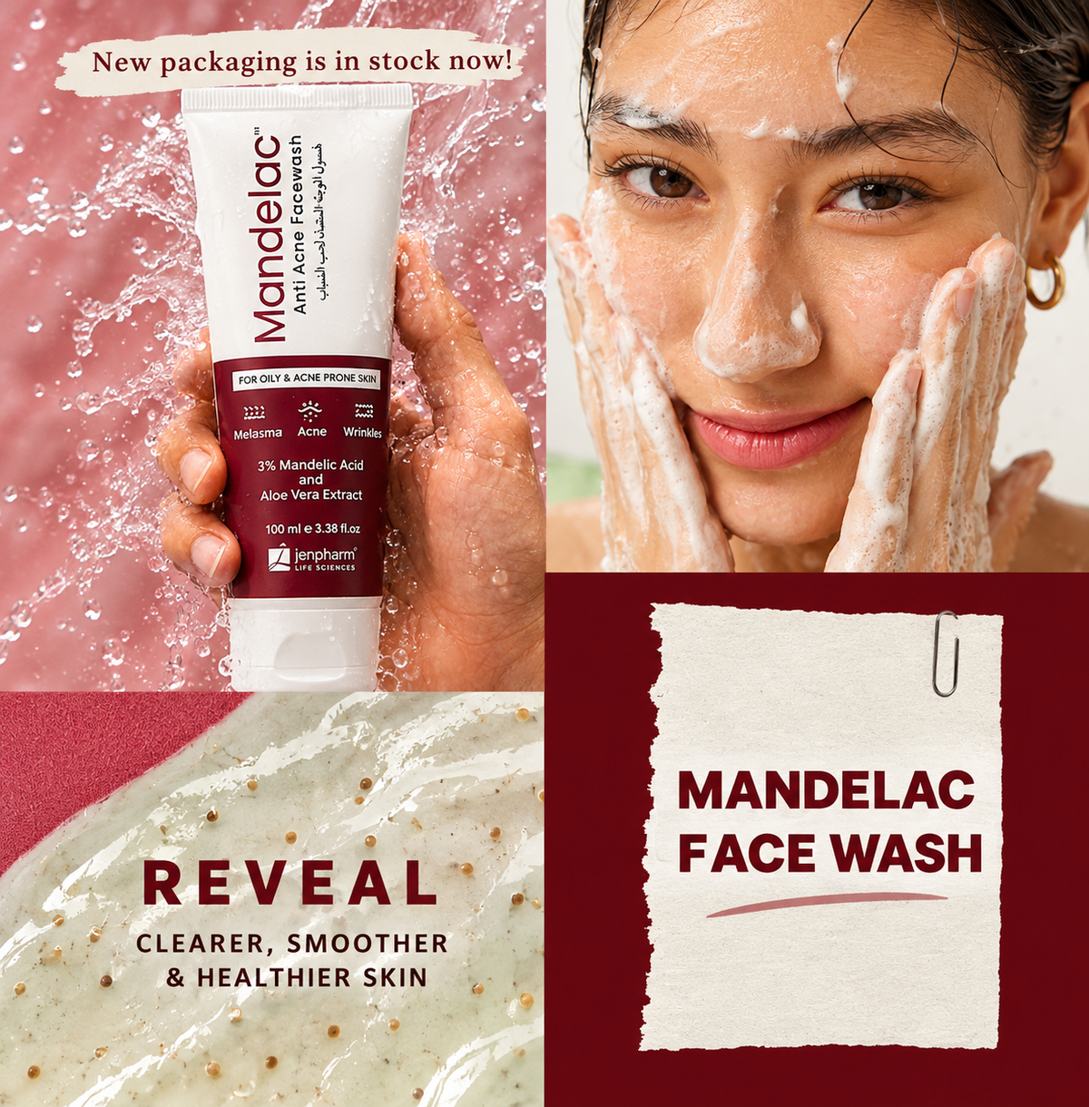 Mandelac Anti Acne Face Wash 100ml | 3% Mandelic Acid & Aloe Vera