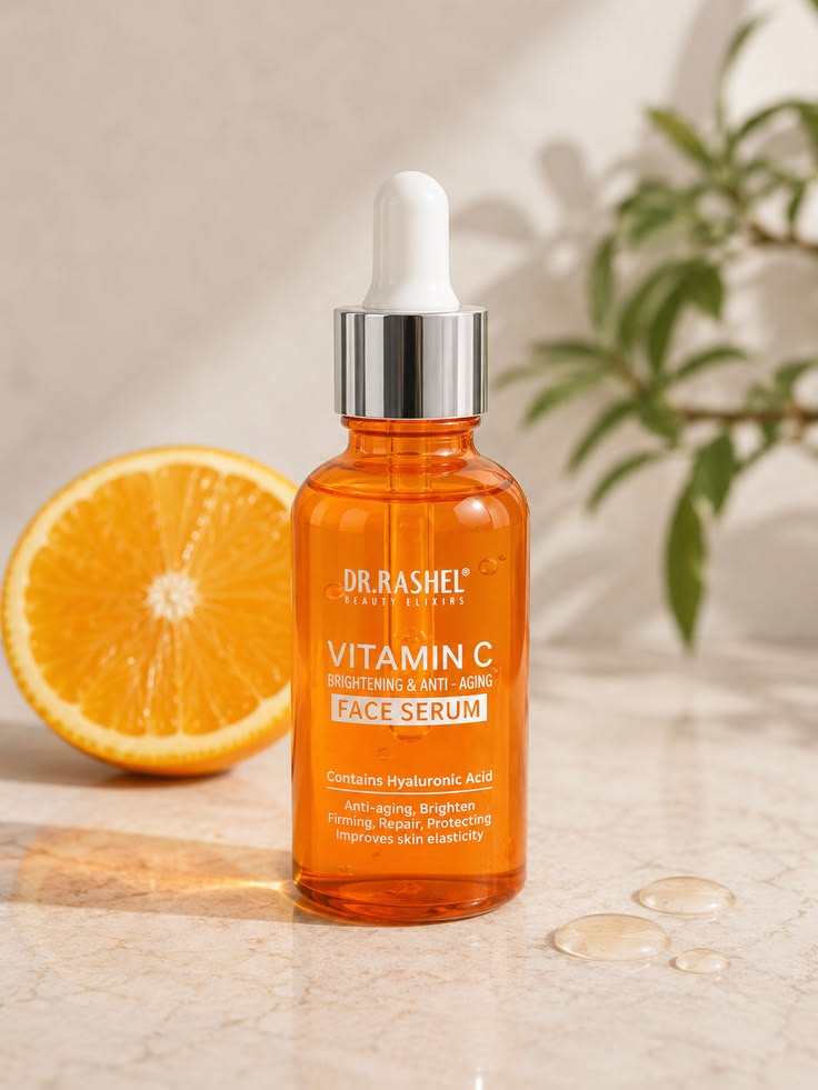 DR.RASHEL Vitamin C Face Serum with Hyaluronic Acid – Brightening & Hydrating Skincare 30ml