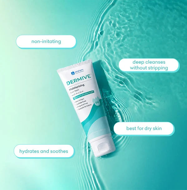 Dermive Moisturizing Face Wash 100ml – For Sensitive, Normal to Dry Skin