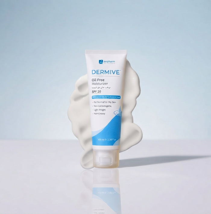 Dermive Oil Free Moisturizer SPF 20 | Ceramides & Hyaluronic Acid | 100ml
