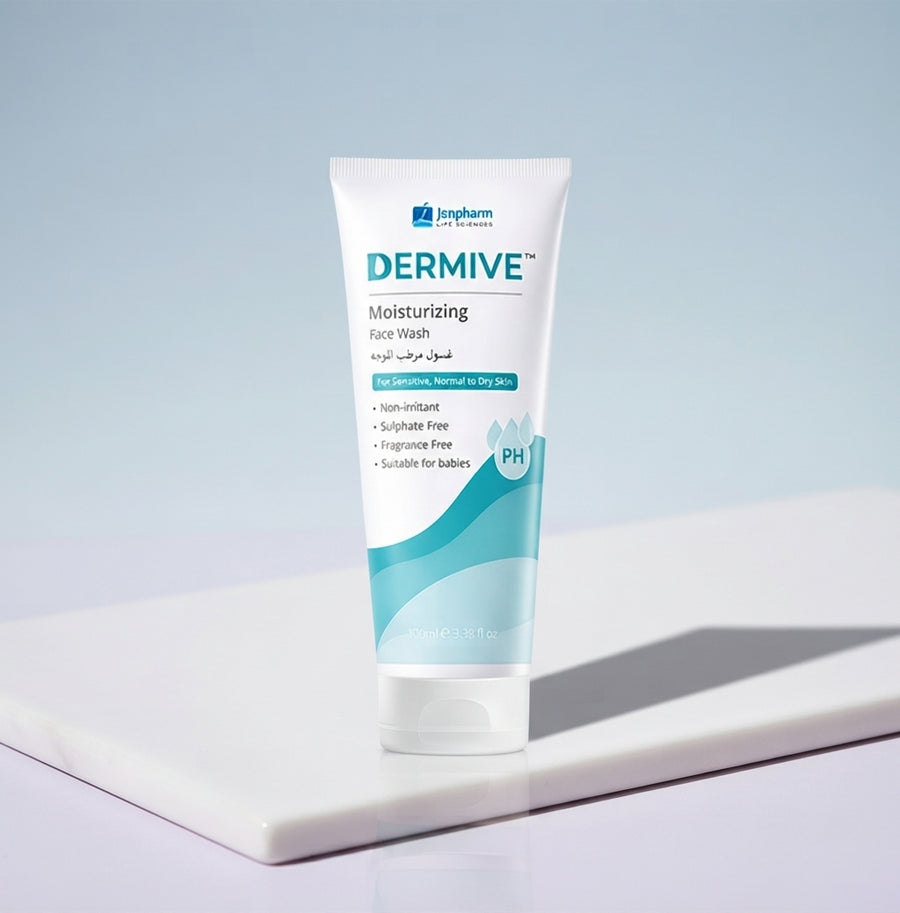 Dermive Moisturizing Face Wash 100ml – For Sensitive, Normal to Dry Skin