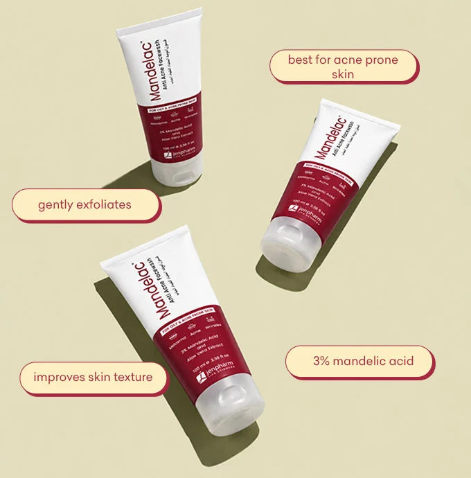 Mandelac Anti Acne Face Wash 100ml | 3% Mandelic Acid & Aloe Vera